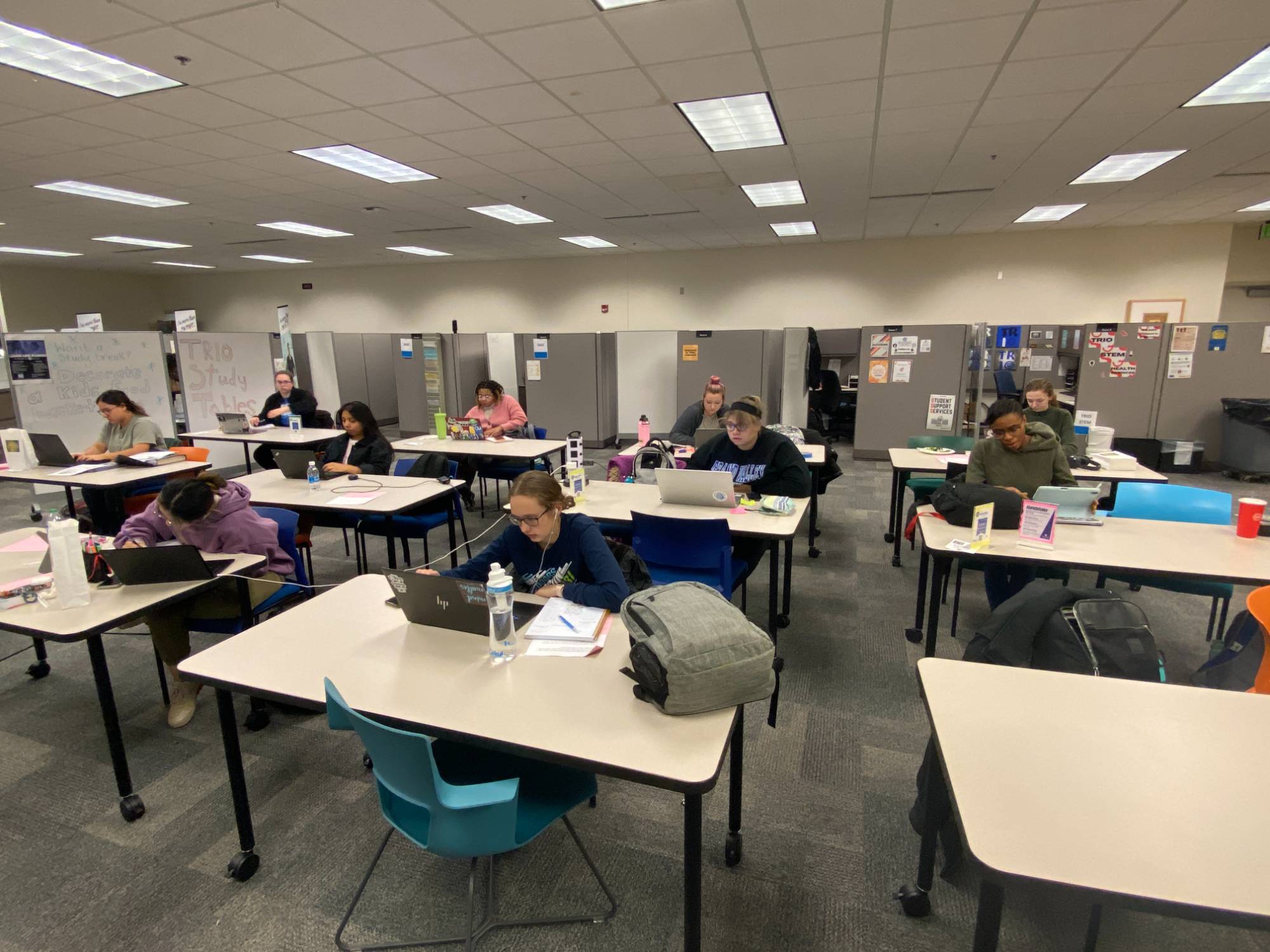 Students Utilizing Designated Study Tables